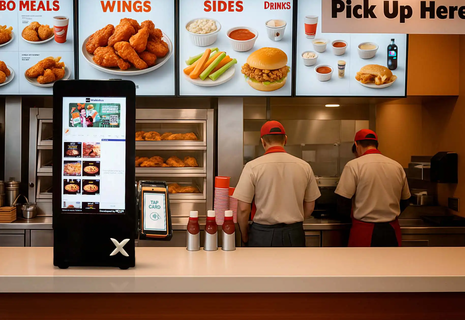 Customer using Nexa Touch kiosk